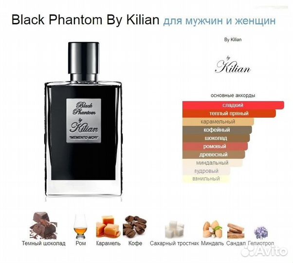 Очень стойкие kilian Black Phantom