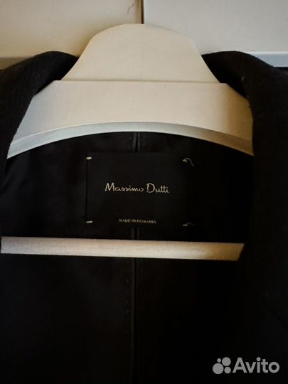 Пальто черное massimo dutti