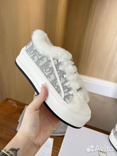 Кеды dior с мехом