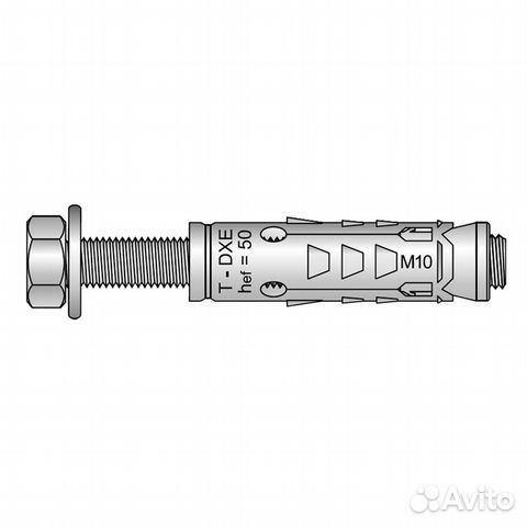 Анкер-гильза Tecfi DX ZN для бетона с болтом 6x70