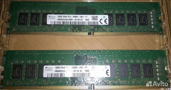 Оперативная память DDR4 Hynix 32 Гб 16x2 2666 мгц