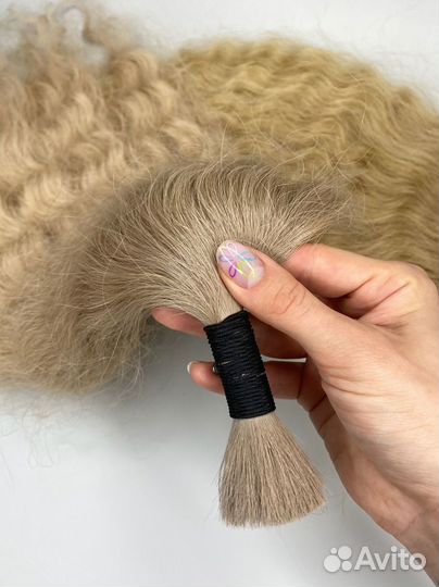 Волосы натуральные, 40см, кудри, надёжно