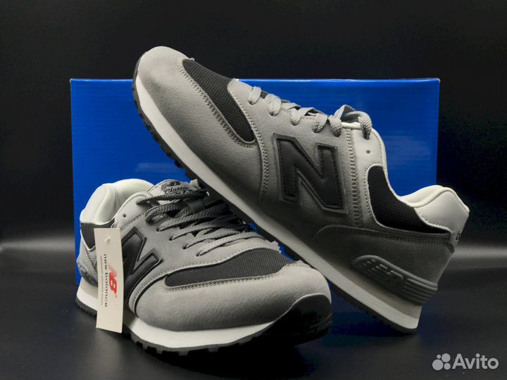 New Balance: серые кроссовки, мужские, 41-46