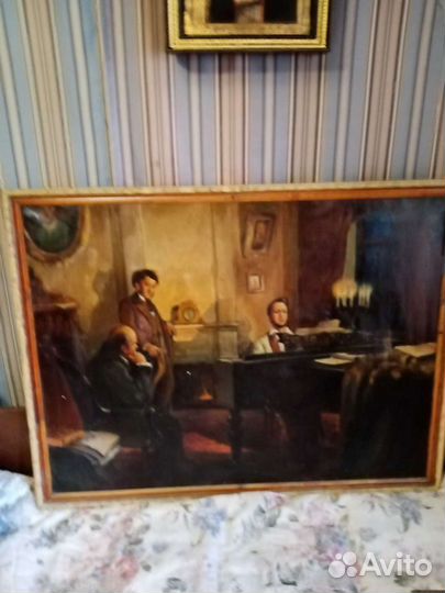 Картина масло конец 19 века Мусоргский и