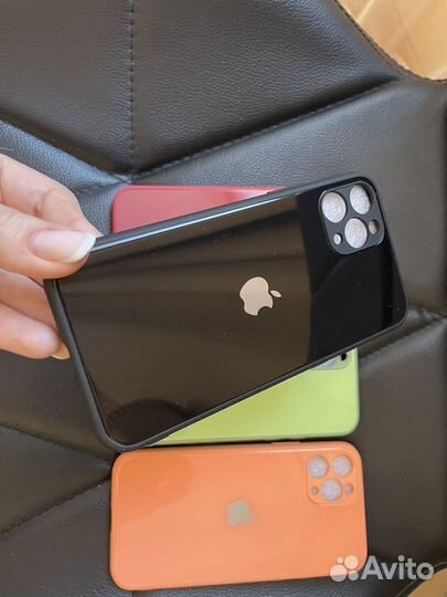 Стекляный чехол на iPhone 11pro 4 цвета