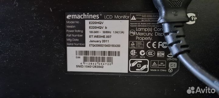 Монитор Acer eMachines E220HQV b 21,5