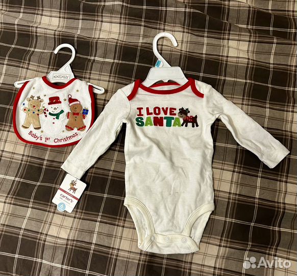 Боди детский новогодний на 6м