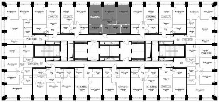 2-к. квартира, 66,2 м², 11/55 эт.