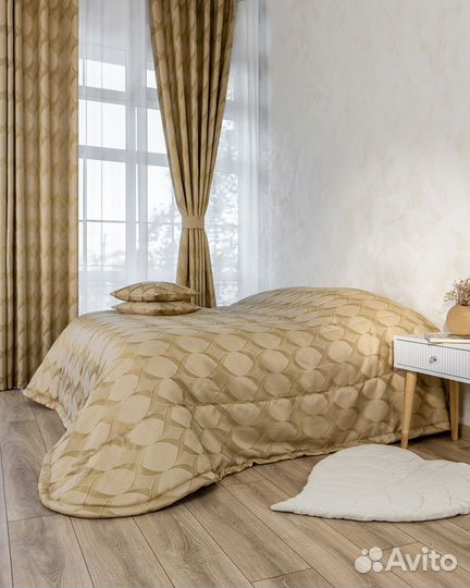 Покрывало Альба золотой песок на кровать