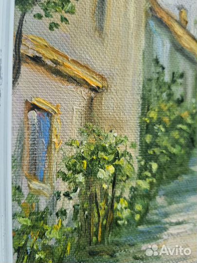 Картина маслом Прованс домики пейзаж улица
