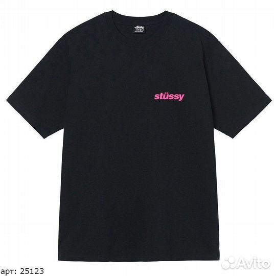 Футболка stussy pink ice cream черная