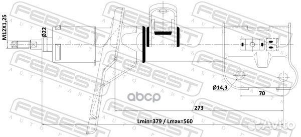 Амортизатор передний левый GAS.twin tube 121100