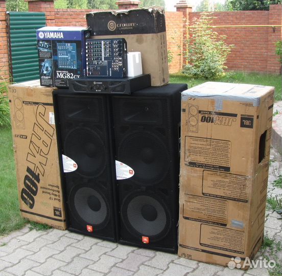 Колонки JBL 2000W 2ш Усилитель Crown Микшер Yamaha