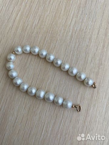 Браслет из натурального жемчуга с золотом