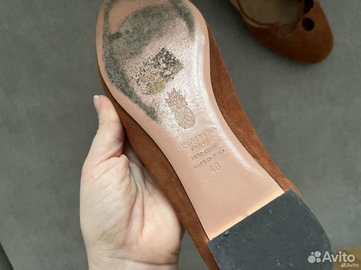 Aquazzura Dancer балетки кожаные 40 бохо