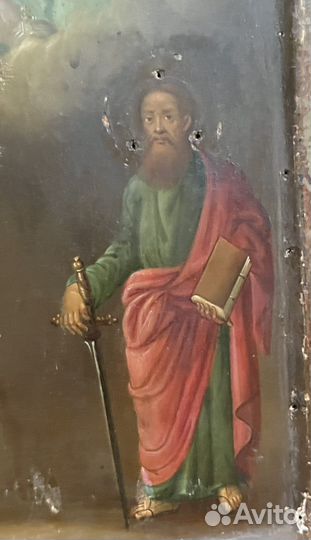 Старинная икона «Св.Апостолы Петр и Павел» 19 в