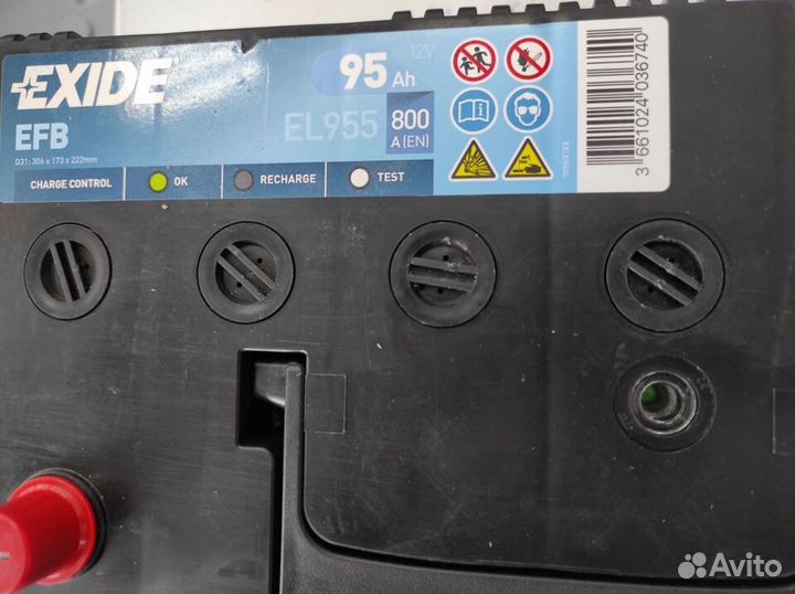 Аккумулятор 95Ач EFB Exide D31R азия 800A прямой