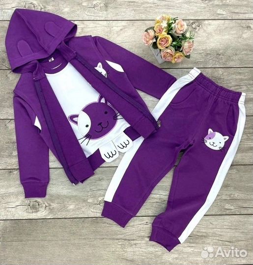 Костюм тройка для девочки 98 104 110 116 122