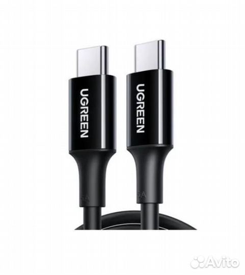 Кабель ugreen US300 1м черный Type-C Male to Type