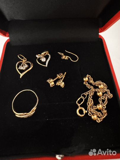 Золото кольцо сережки браслет