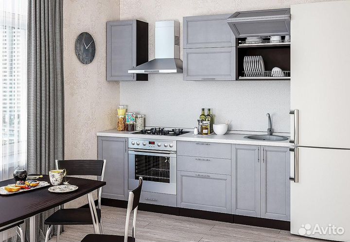 Кухонный гарнитур Сканди-01 Grey Softwood, Graphit