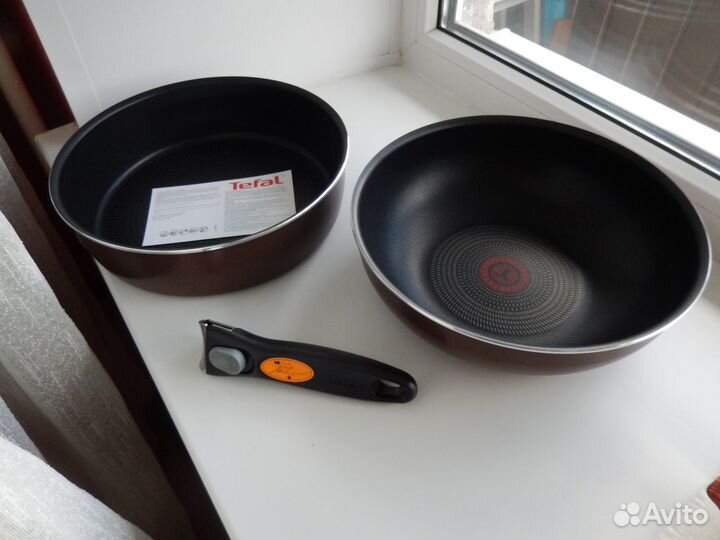 Набор посуды Tefal сотейник 26см и вок 26см с ручк