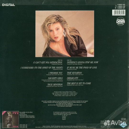 Винил Samantha Fox – Samantha Fox