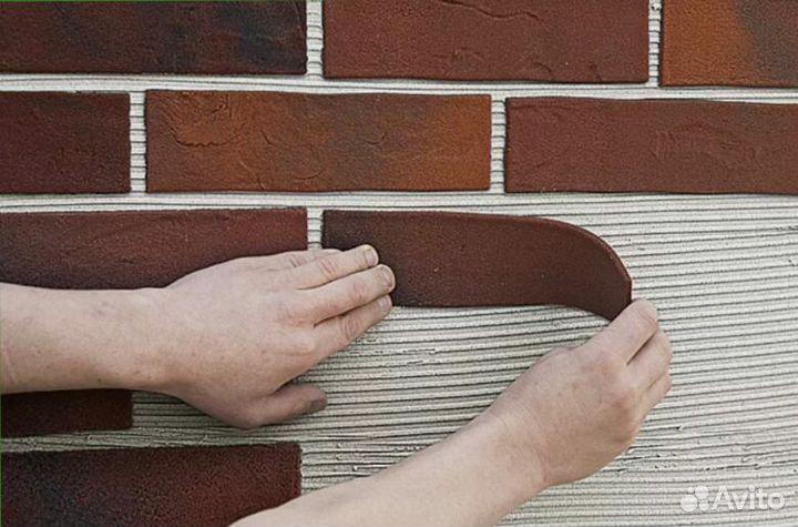 Гибкий кирпич на сетке для отделки