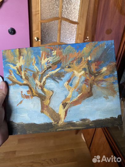 Картина маслом на картоне