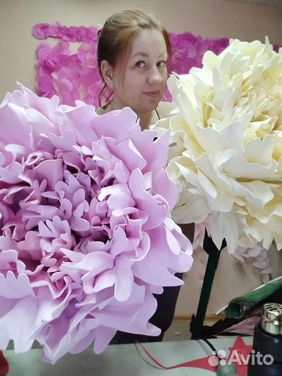 Большие пионы на мероприятие, оформление фотозоны