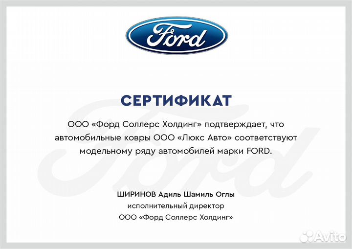 3D Коврики Ford из Экокожи