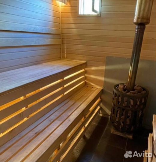 Каркасная баня, не бочка, с печкой от производител