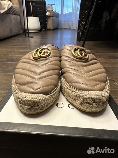 Кожаные эспадрильи gucci женские 40р (оригинал)