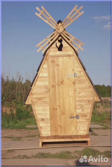 Дачный туалет деревянный прямоугольник GFN