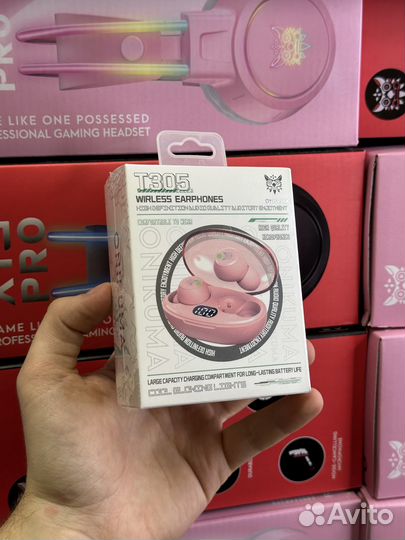 Беспроводная гарнитура T305 с дисплеем (Розовый)