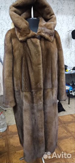 Шуба норковая с капюшоном