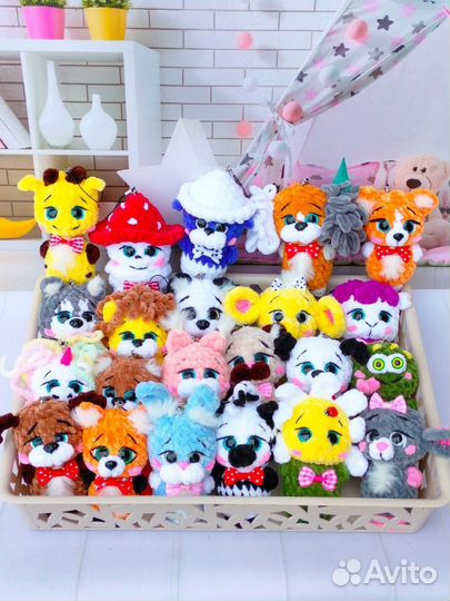 Вязаные игрушки брелки