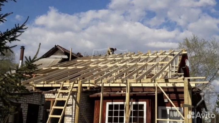 Крыша, кровельные работы / Монтаж навеса, козырька