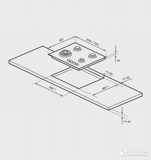 Варочная поверхность газовая Lex GVG 644A BBL