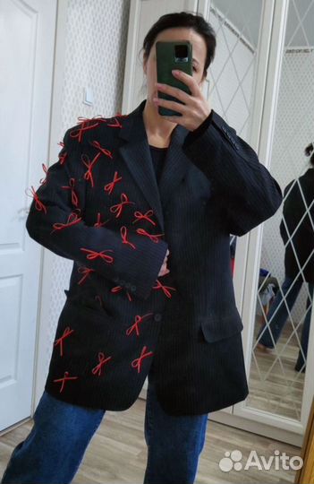 Пиджак апсайкл с бантиками