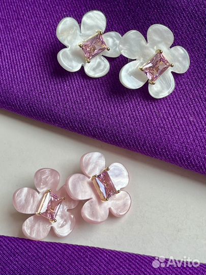 Серьги Цветы яблони