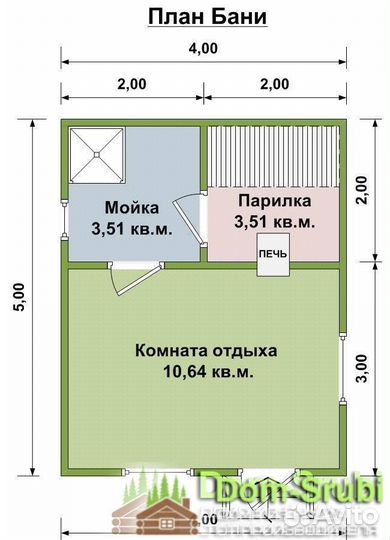 Судогда. Хорошая надёжная Баня из бруса Б-4 (4х5)