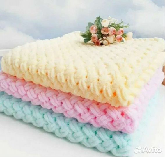 Плед детский вязаный ручная работа