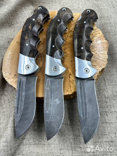 Складной нож «Орел» из дамасской стали в 950 слоев