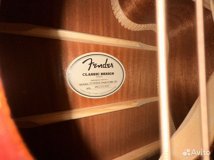 Гитара fender CD-60SCE Mahogany