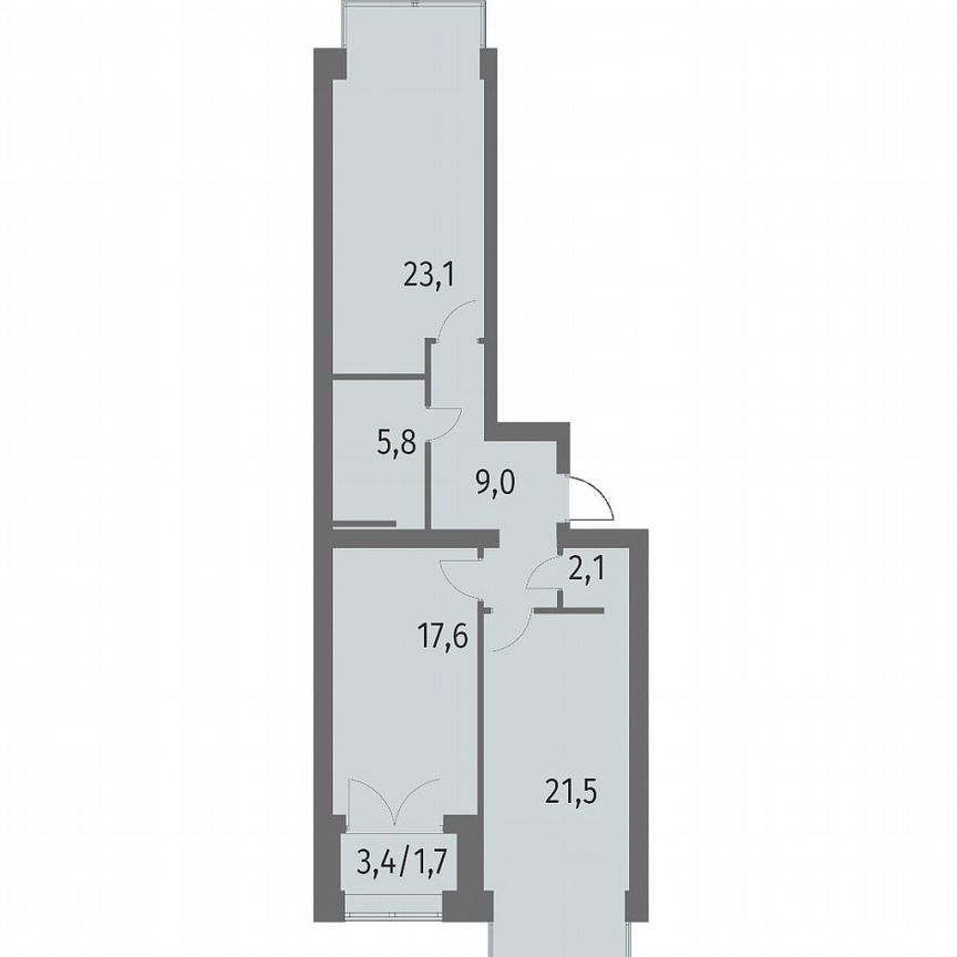 2-к. квартира, 80,8 м², 10/13 эт.