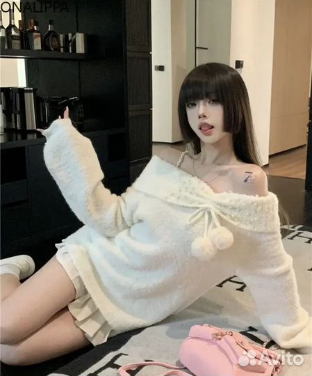 Милый свитер лолита винтаж jirai kei cutecore y2k