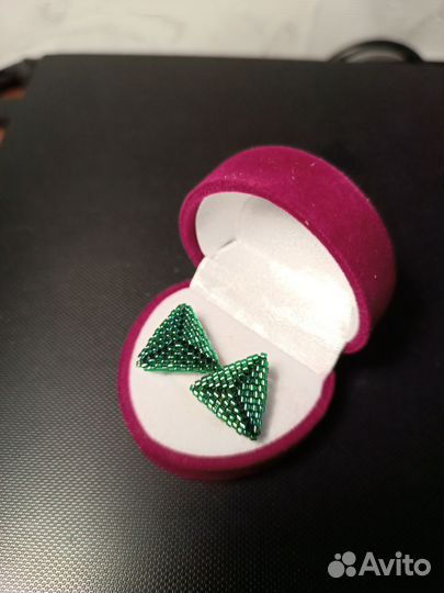 Серьги из японского бисера ручной работы