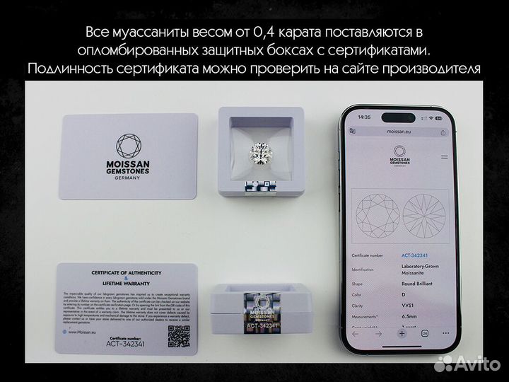 Неотличимые от бриллиантов муассаниты AYI9 iaus LL