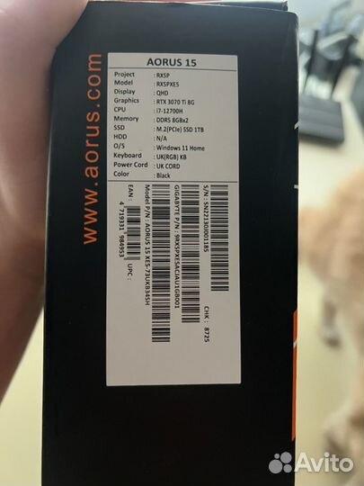 Ноутбук Gigabyte aorus XE 5